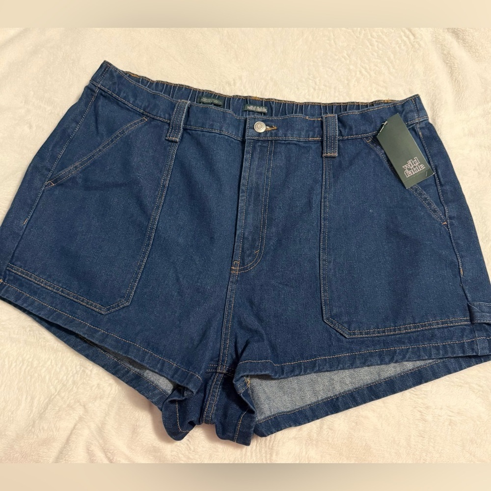 Wild Fable super high rise utility denim shorts NWT Juniors size 17